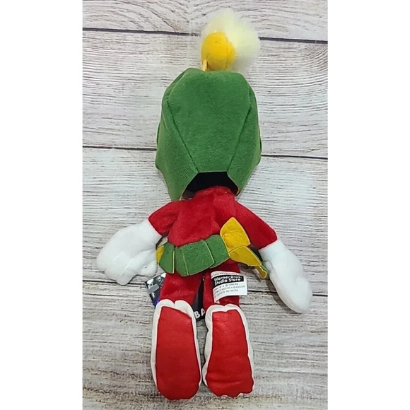 Warner Bros Plush Marvin The Martian Stuffed Animal Beanbag Toy Green Red 10.5" - Picture 3 of 6